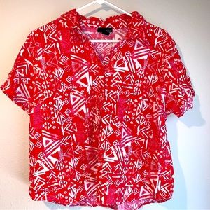 ERIKA LARGE MODERN PRINT BUTTON DOWN SHIRT